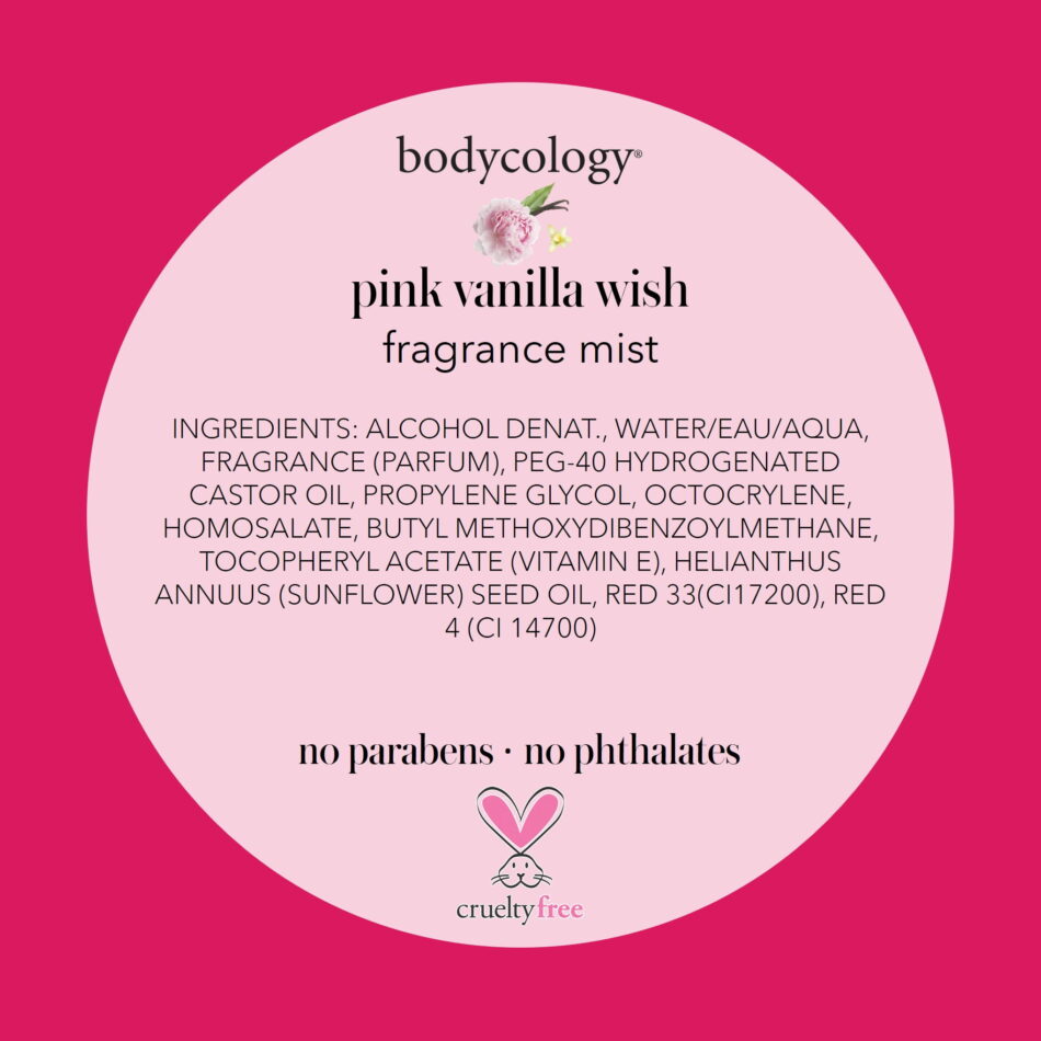 Bodycology Pink Vanilla Wish Fragrance Mist Spray By Bodycology