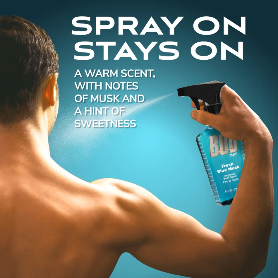 Bod Man Fresh Blue Musk Body Spray By Parfums De Coeur - Image 2
